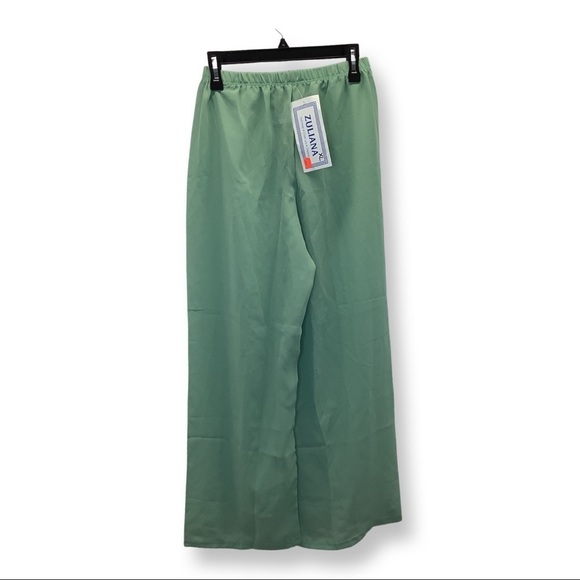 Zuliana Size M Green Sheer Elastic Waist Pants. Made In USA. New With Tags - Picture 3 of 4